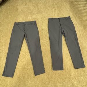 2 Pairs lululemon athletica men's commission gray dress pants - Sz 33
